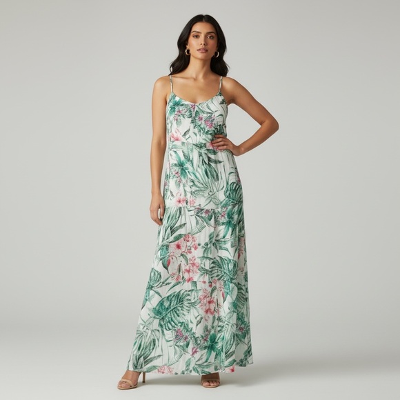 Elena Baldi Dresses & Skirts - NWT $198 Italy Elena Baldi Silk blend floral Tropical FLOWING Maxi Tent Dress L